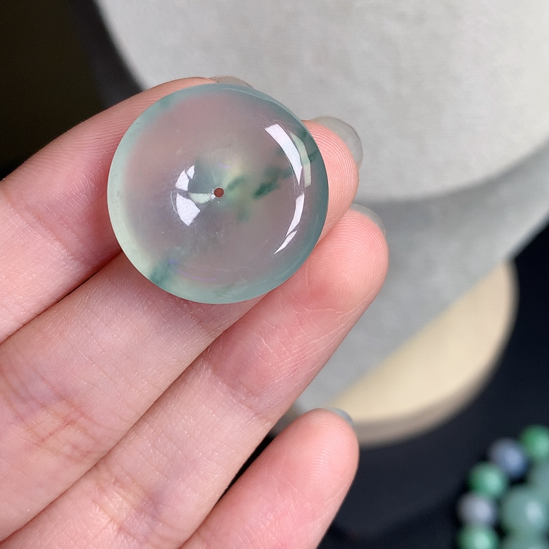 翡翠裸石缅甸天然A货翡翠冰种平安扣