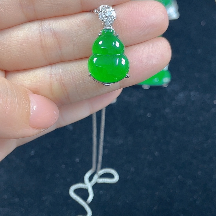翡翠银S925镶嵌吊坠(不含链)