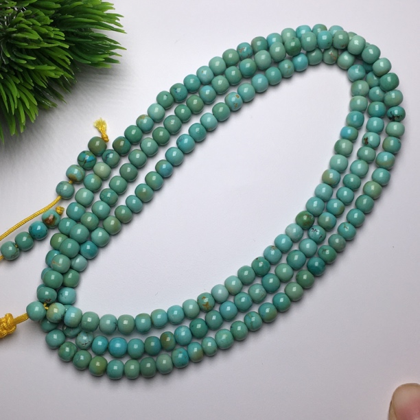 绿松石老型多圈长串脖挂长链果冻瓷果绿色颜色清爽尺寸5mm重31.4
