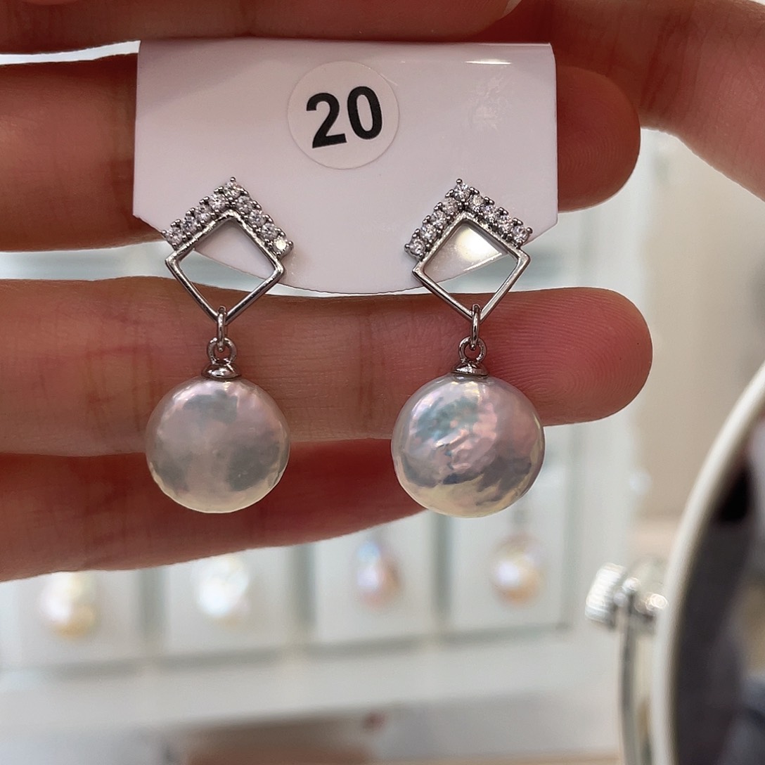 淡水珍珠天然淡水珍珠 巴洛克银S925镶嵌