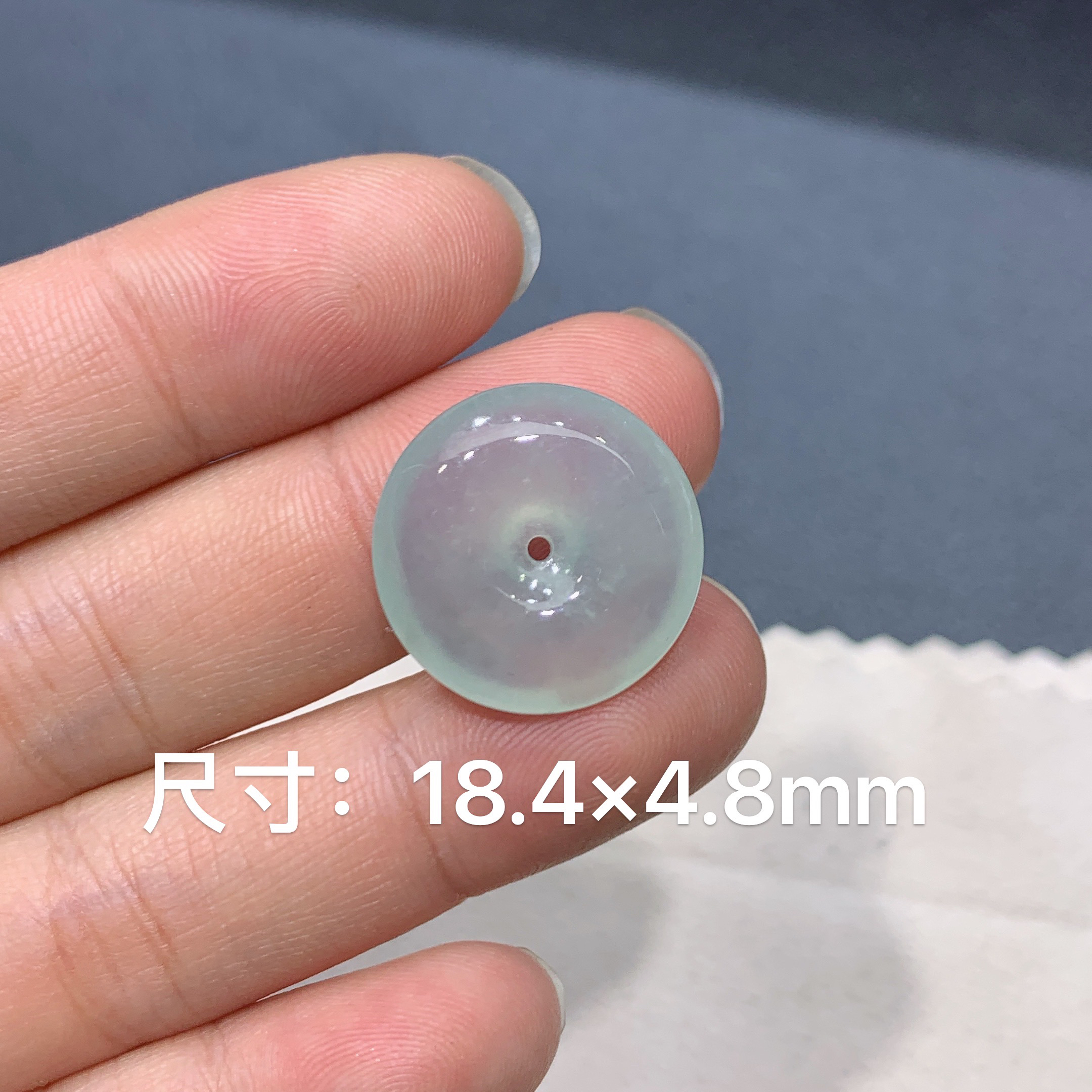 缅甸天然A货翡翠 冰种晴天绿水平安扣吊坠 玉质细腻 k001