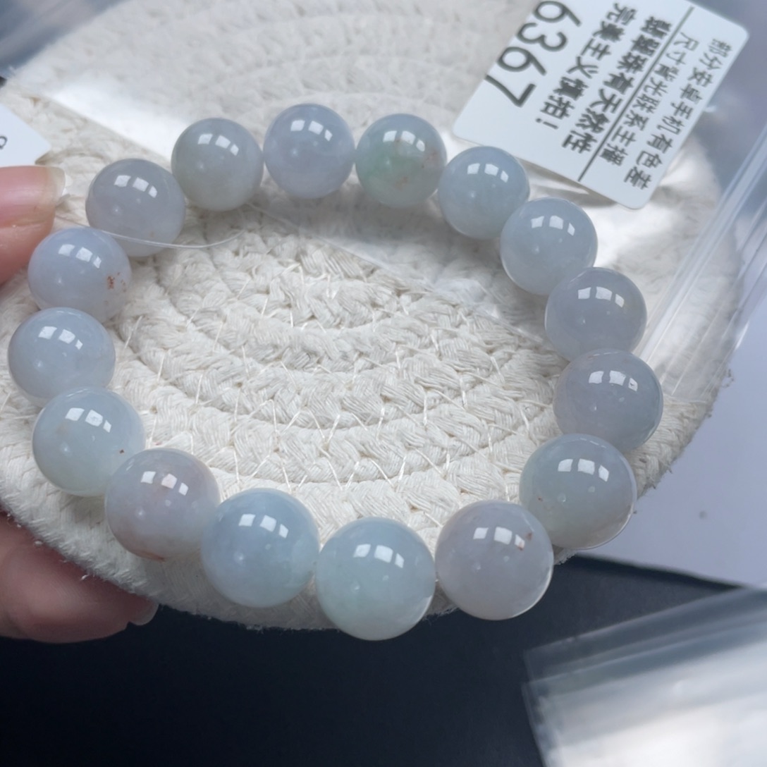 鱿***仔翡翠未镶嵌手链天然A货缅甸翡翠12.4