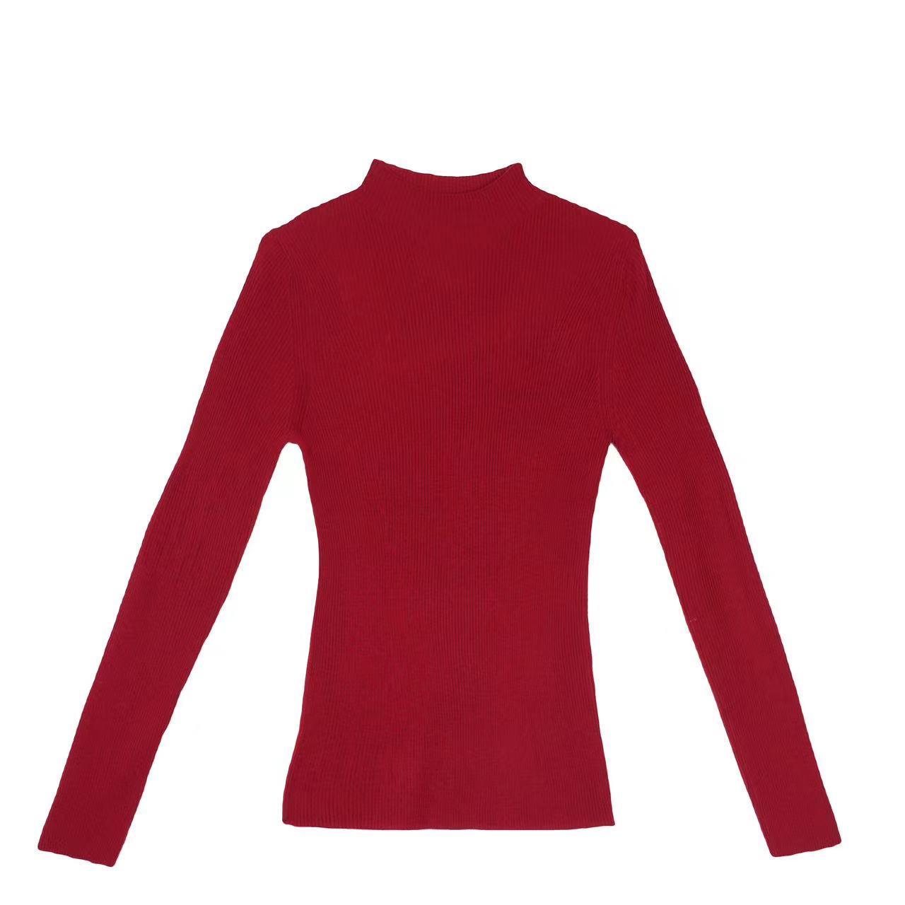 CHUANBAI超细精仿羊绒羊毛纯色轻奢时尚长袖针织衫上衣