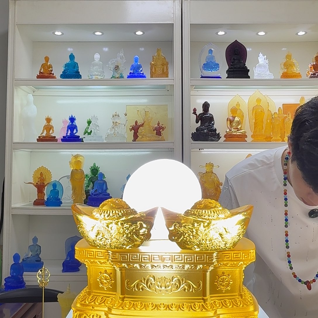 琉璃一对元宝4公分