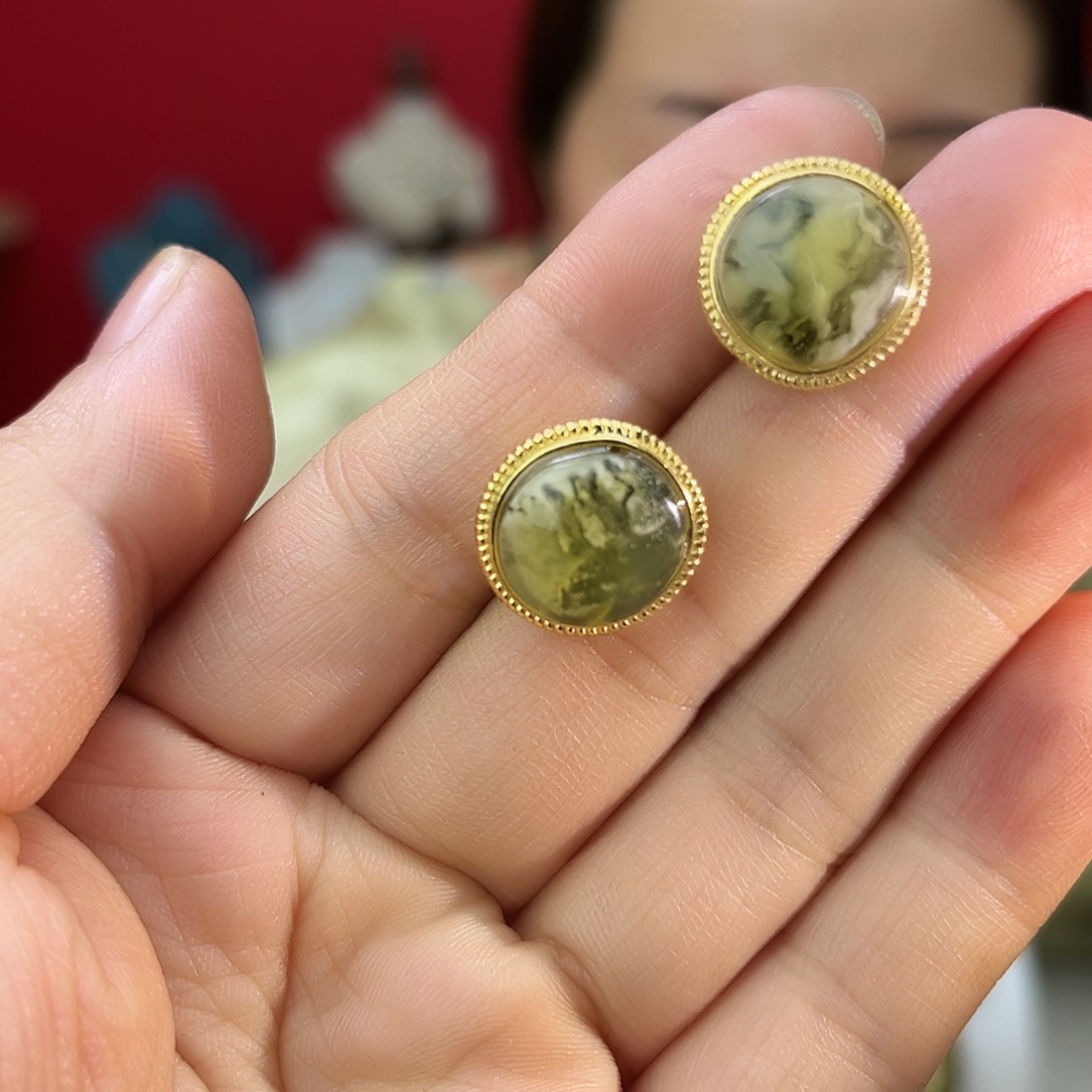 琥珀颈饰未镶嵌耳坠