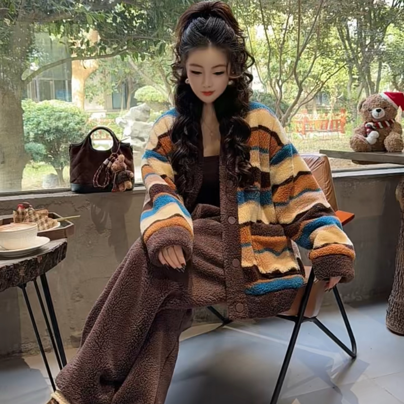 睡衣女秋冬款冬季珊瑚绒家居服法兰绒加厚款冬天大码加绒保暖套装