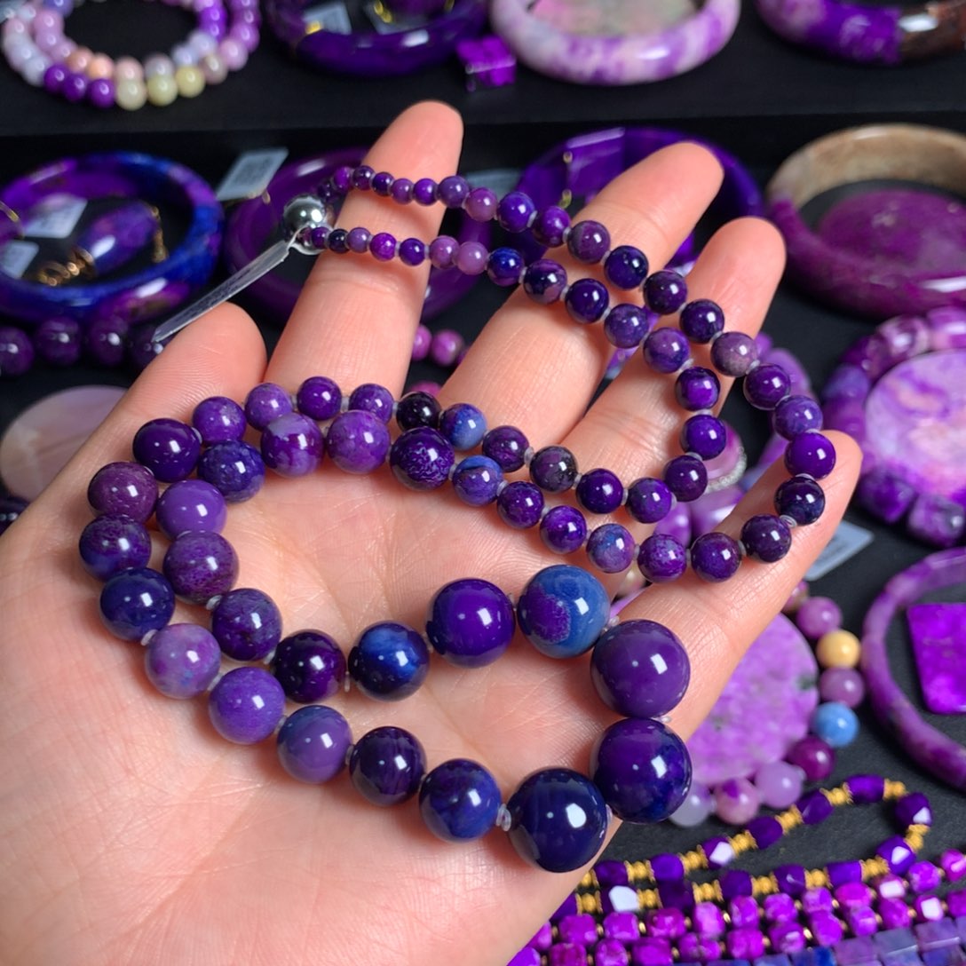 苏纪石（舒俱来）蓝紫幻彩塔链未镶嵌