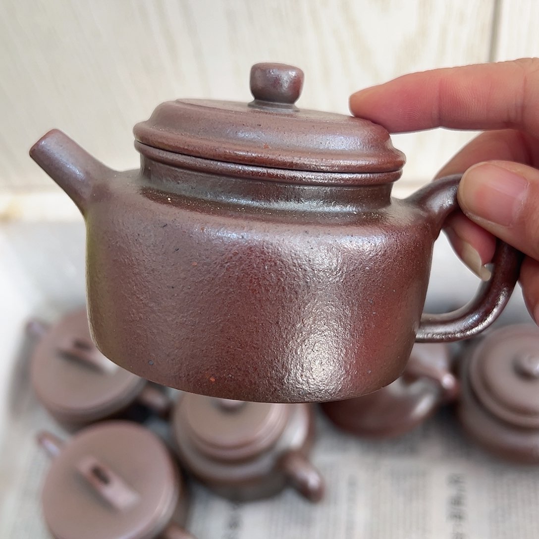 紫砂茶壶黄龙山原矿天青火痕烧170