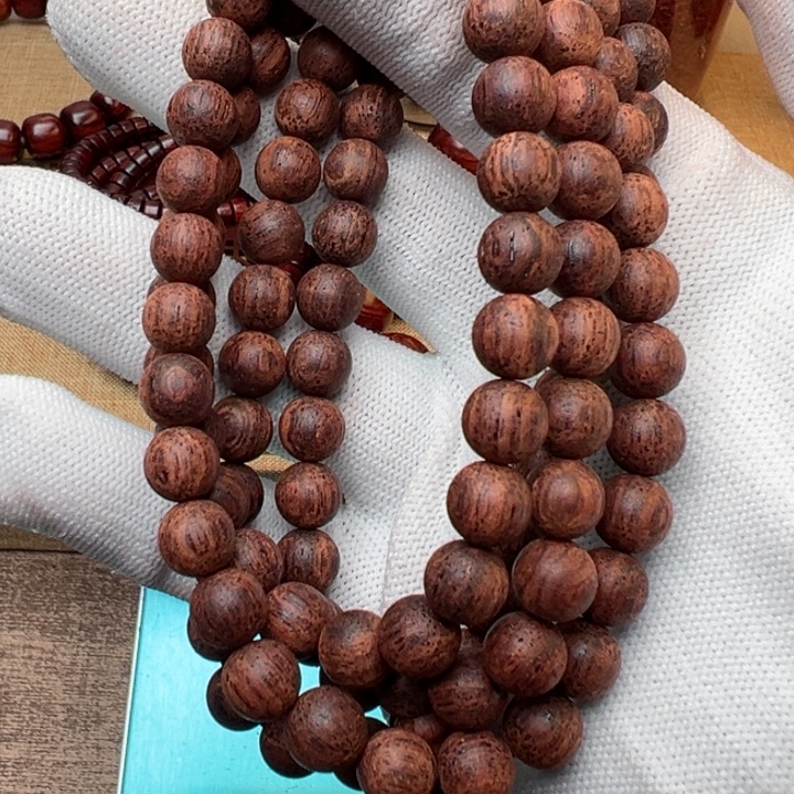 真***心木缅甸东枝小叶降真香绿油08圆珠108颗