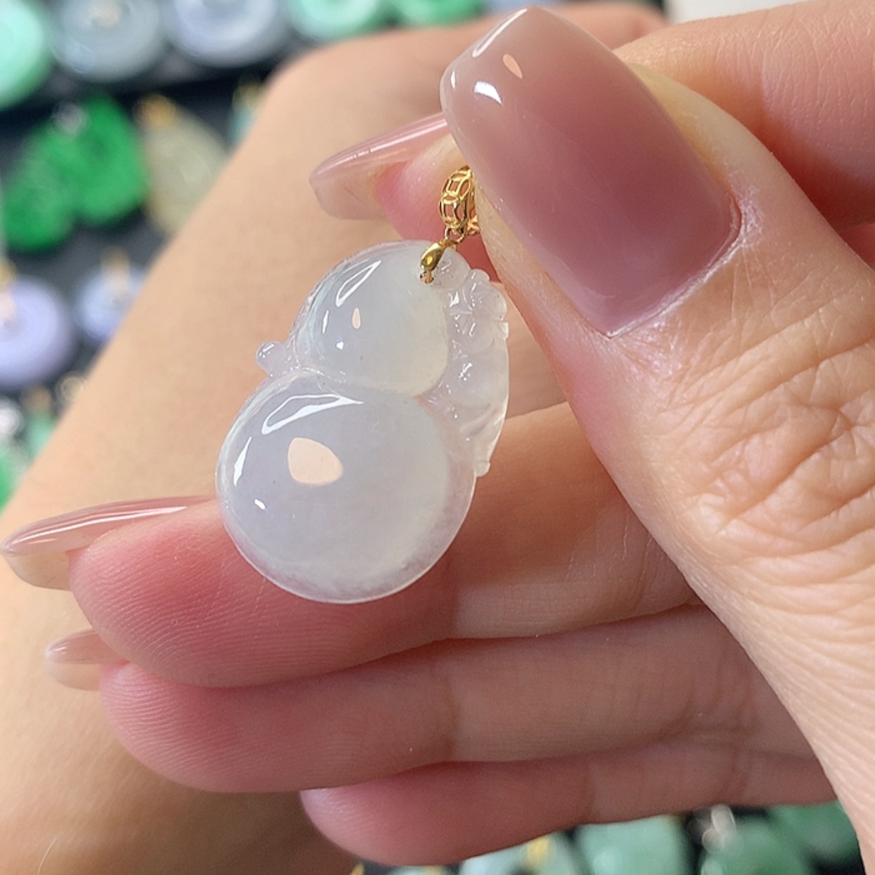 【闪购商品】翡翠吊坠(赠链)18K金镶嵌