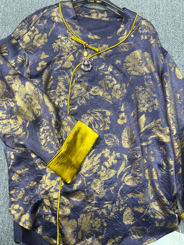 南油朱朱紫色花花打底衣377