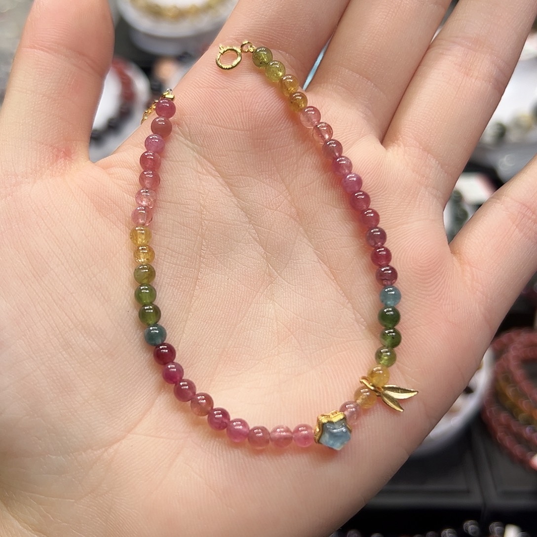 手链未镶嵌水晶sg2碧玺手链4+