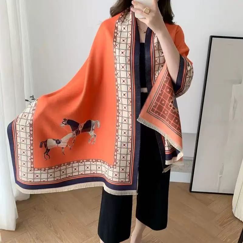 2025新款极简风保暖围巾办公室高档秋冬季时尚围巾