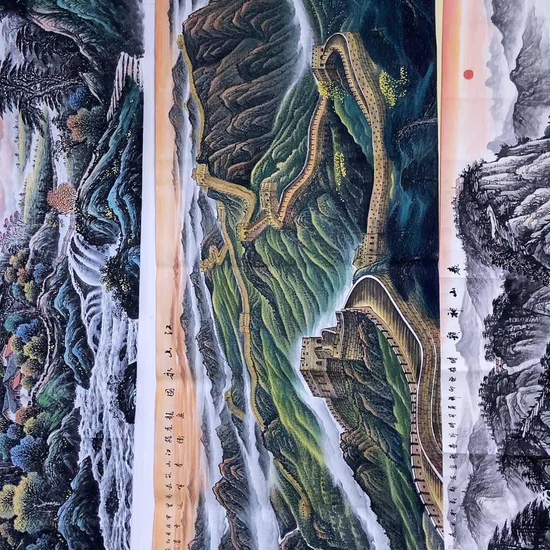 国画小八尺长城一副