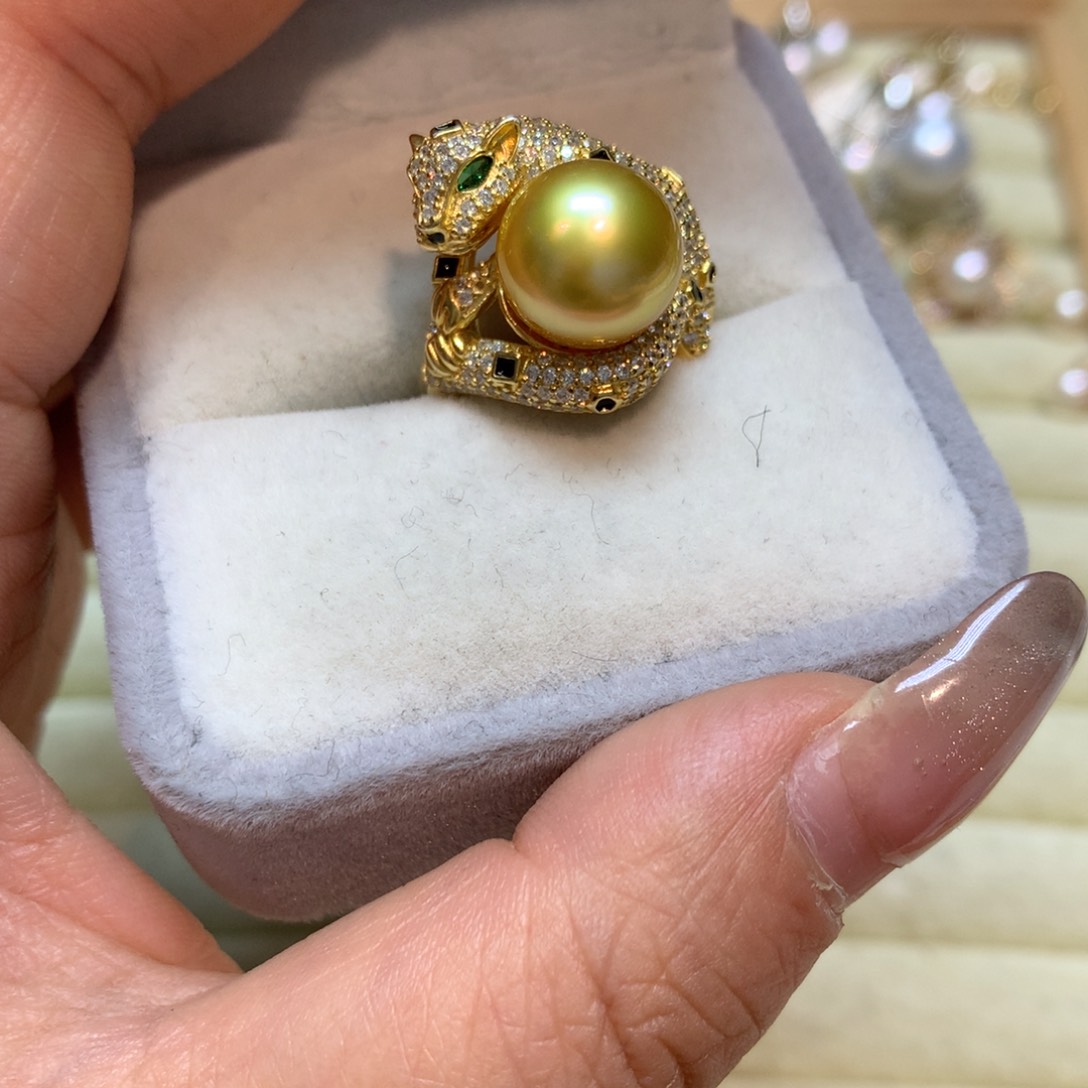 海水珍珠戒指银S925镶嵌