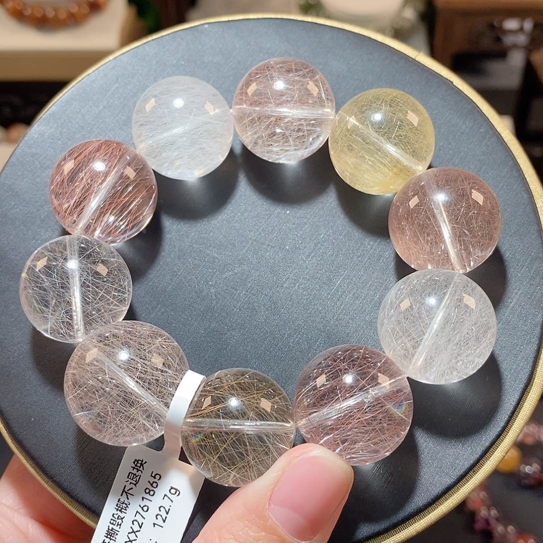 水晶手链未镶嵌F彩兔毛20