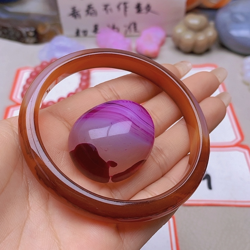 【闪购商品】未镶嵌玛瑙/玉髓珠宝半成品紫*