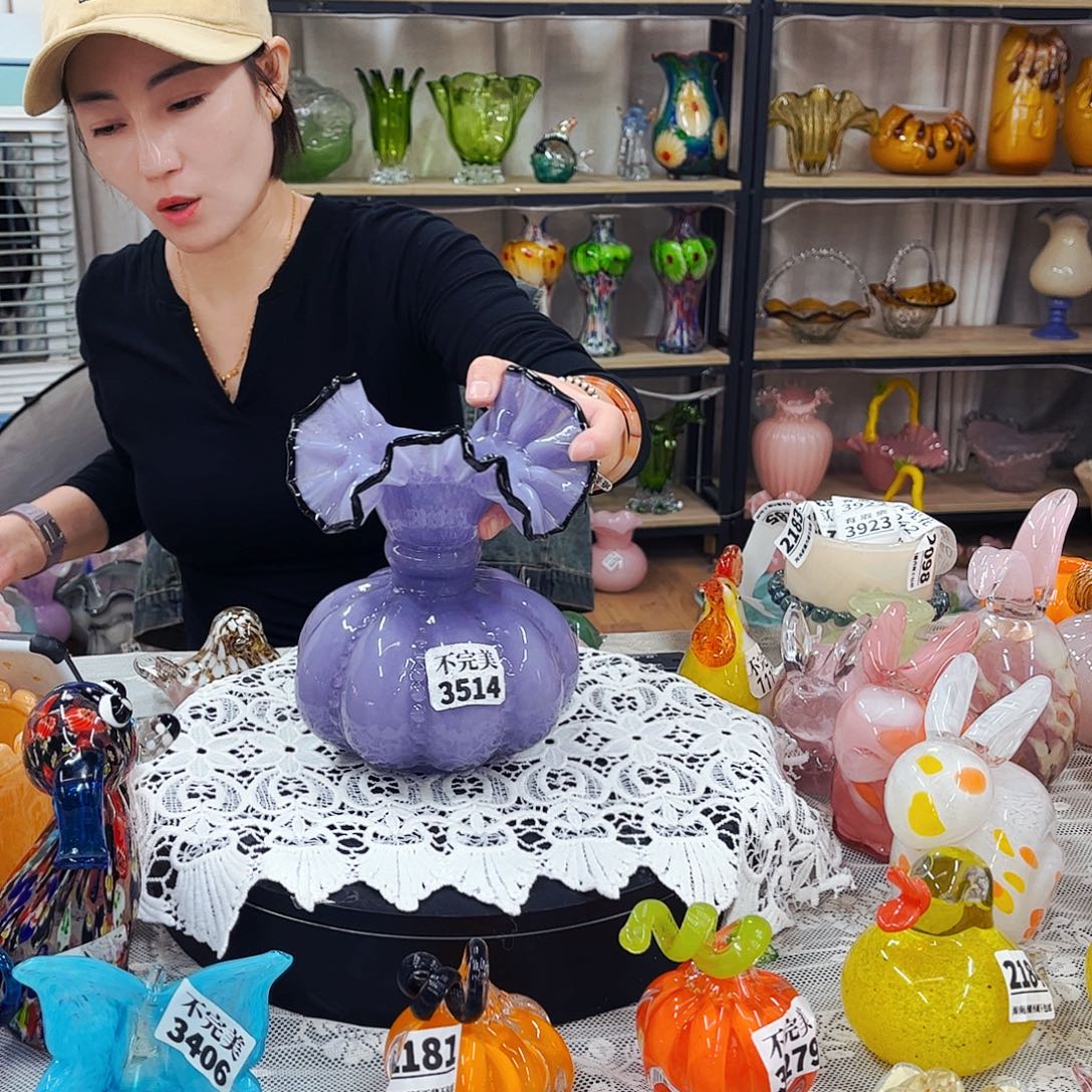 家悦美居琉璃花瓶摆件3514不完美