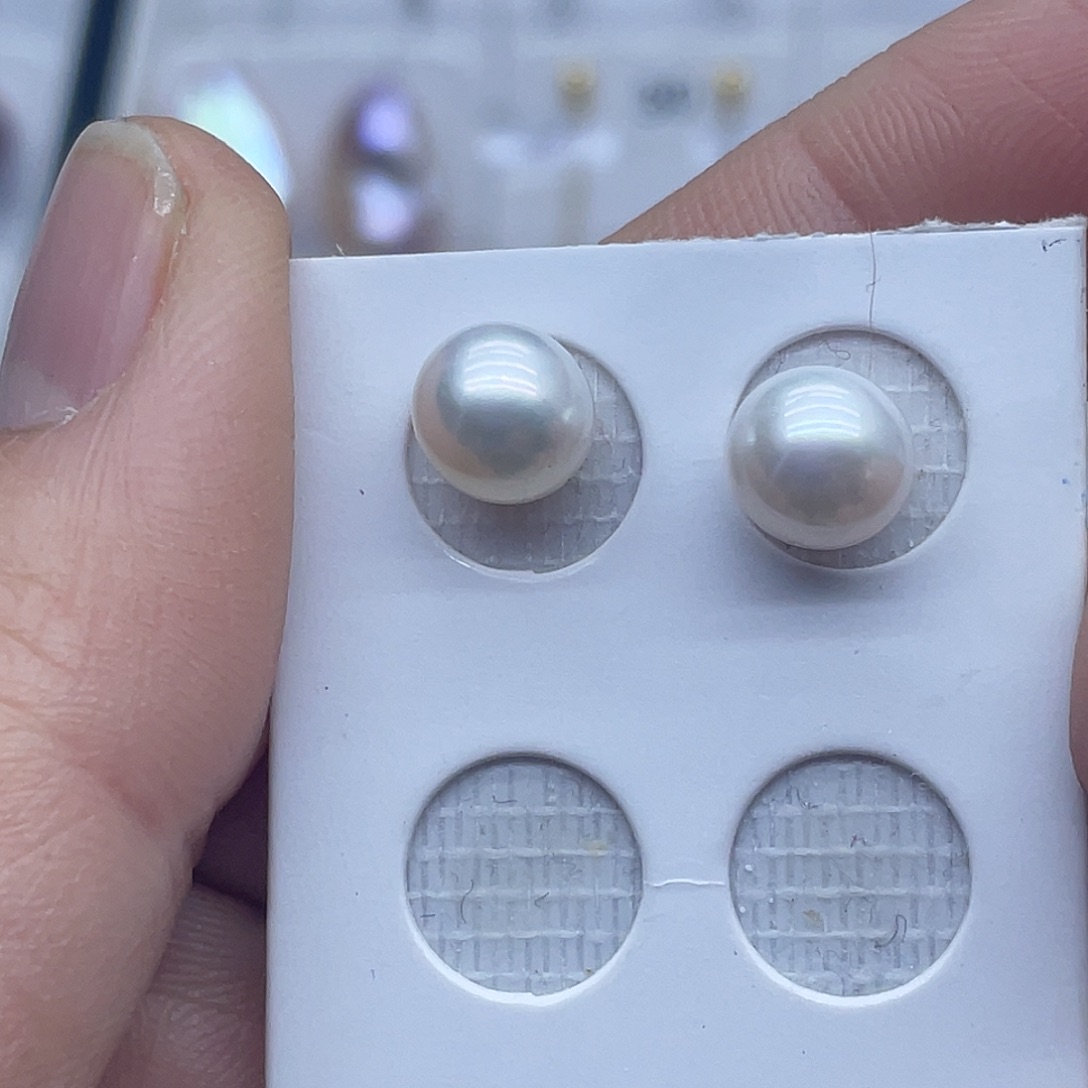 银S925镶嵌耳饰淡水珍珠