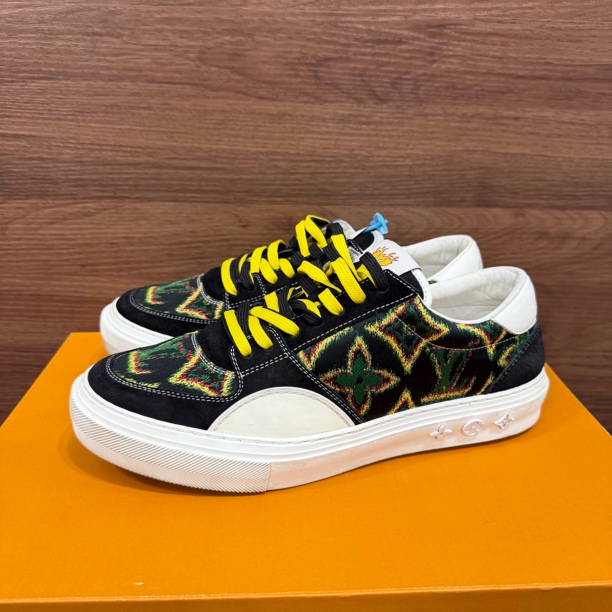 99新 LouisVuitton/路易威登 41.5码 黑绿满印Ollie 板鞋