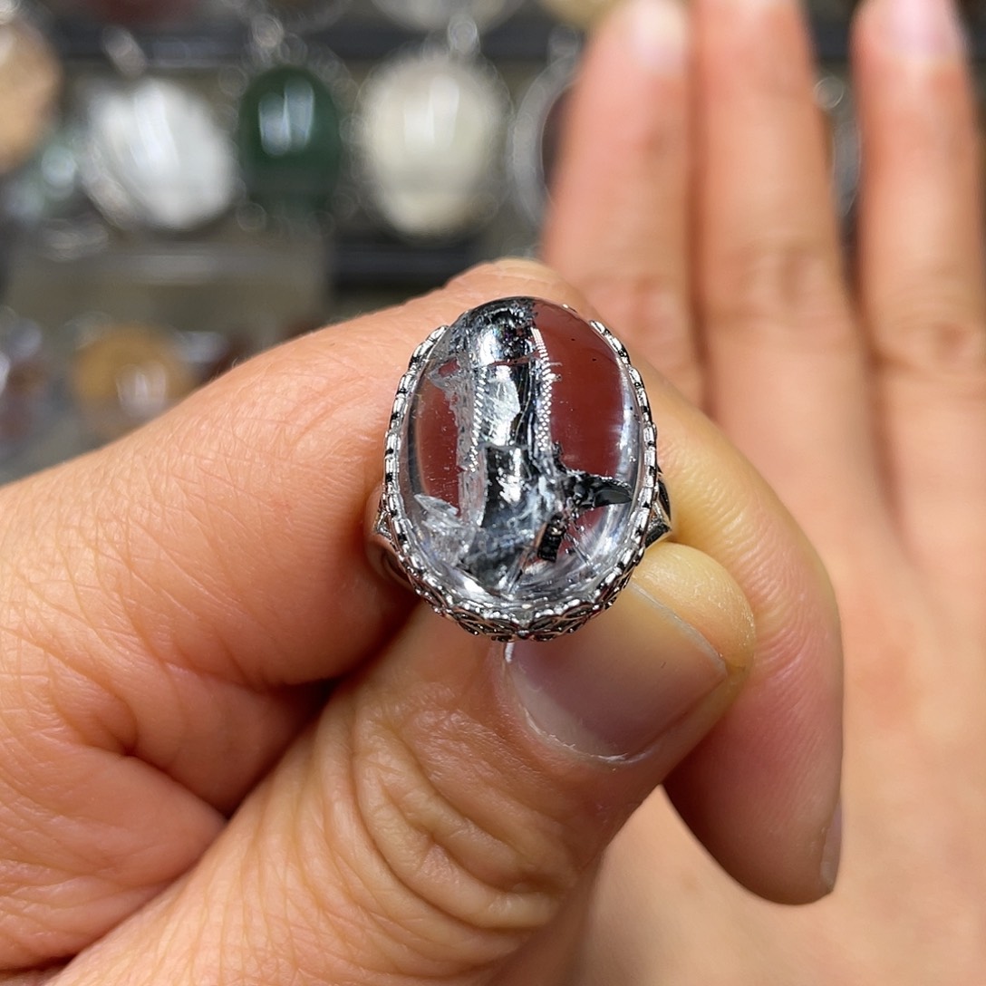 【闪购商品】水晶珠宝半成品银S925镶嵌戒指