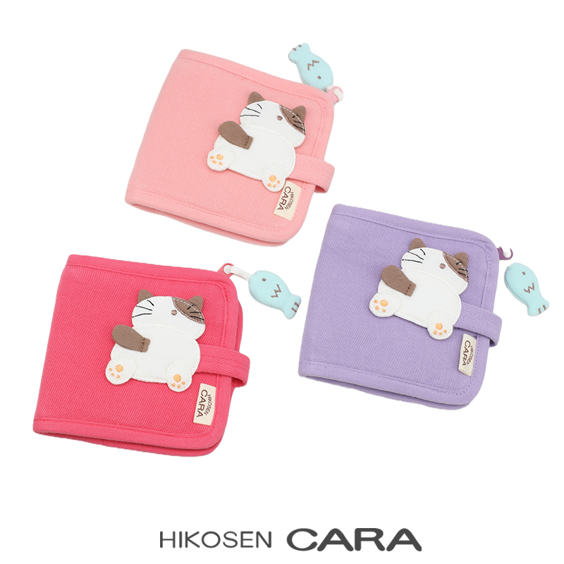 HIKOSEN CARA卡拉猫新款日系卡通猫咪轻薄旅行收纳包随身证件卡包