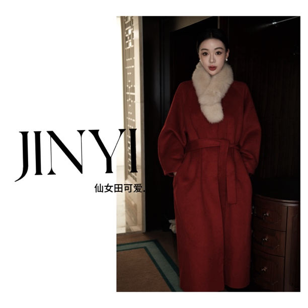 【东方美·战袍】赫本风系带毛领双面呢长款过年必备战袍大衣