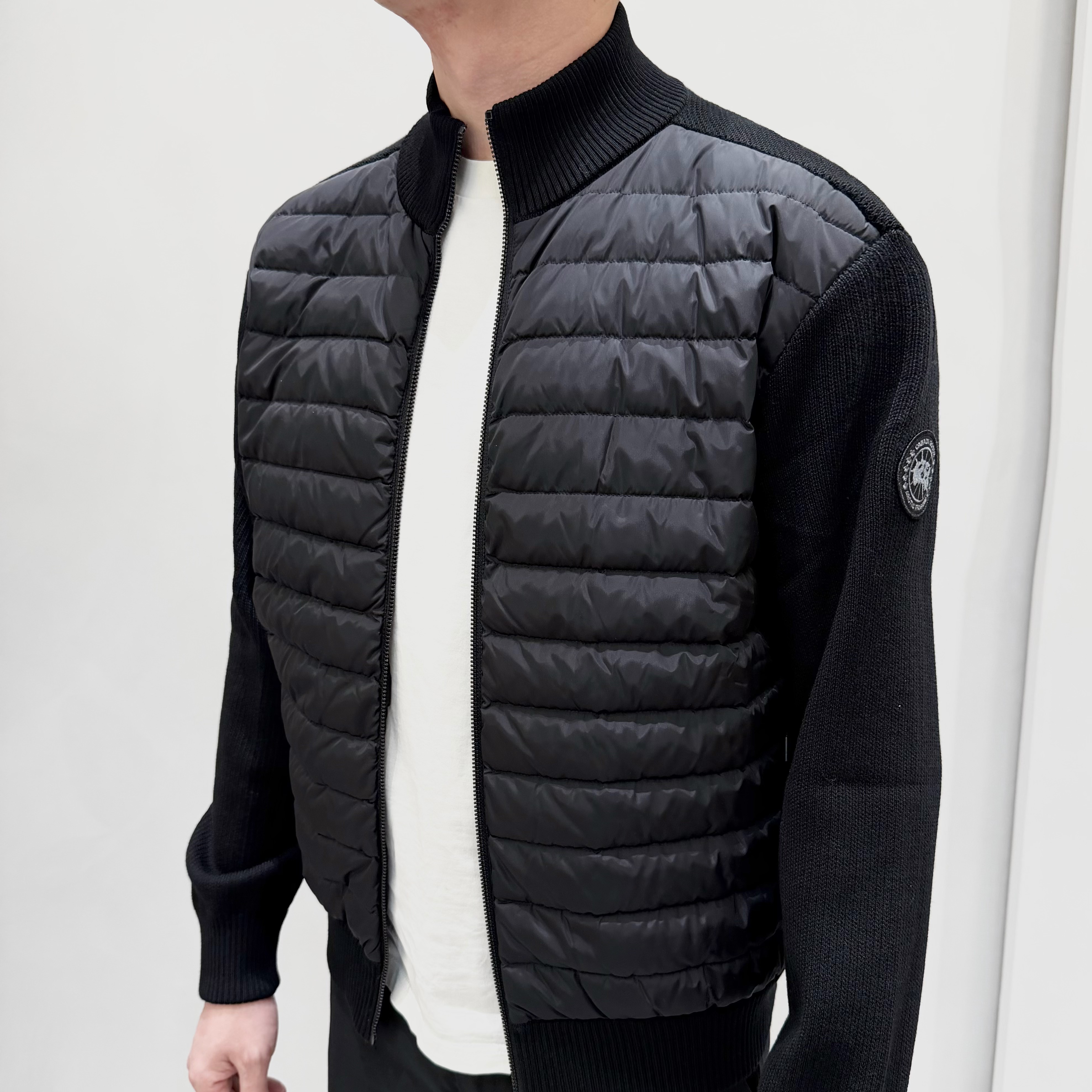 未使用 CANADA GOOSE 未使用加拿大鹅6830立领拉链羽绒针织拼接夹