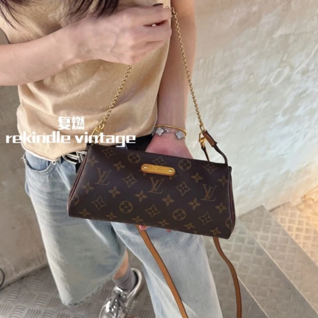 95新 LouisVuitton/路易威登 复燃精选/老花eva链条单肩包11年