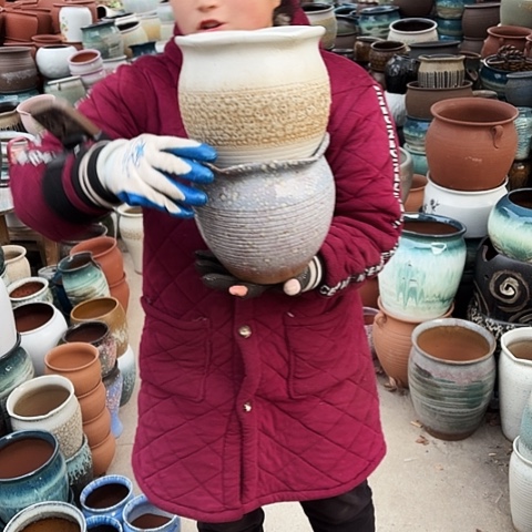 口19高19瑕疵盆子 