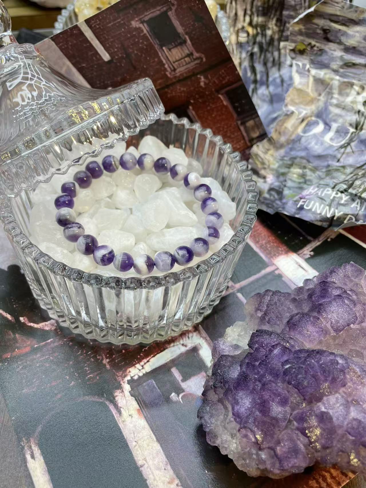 梦幻紫水晶单圈珠径适中多样款式发货