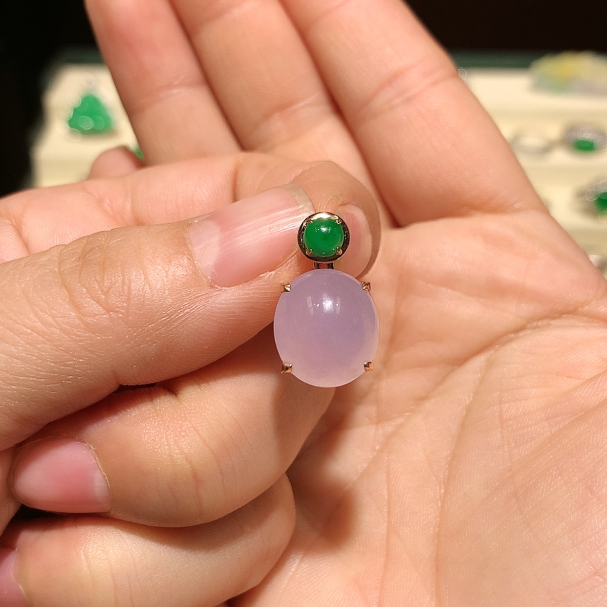 【闪购商品】翡翠颈饰18K金镶嵌尔*缅甸A货