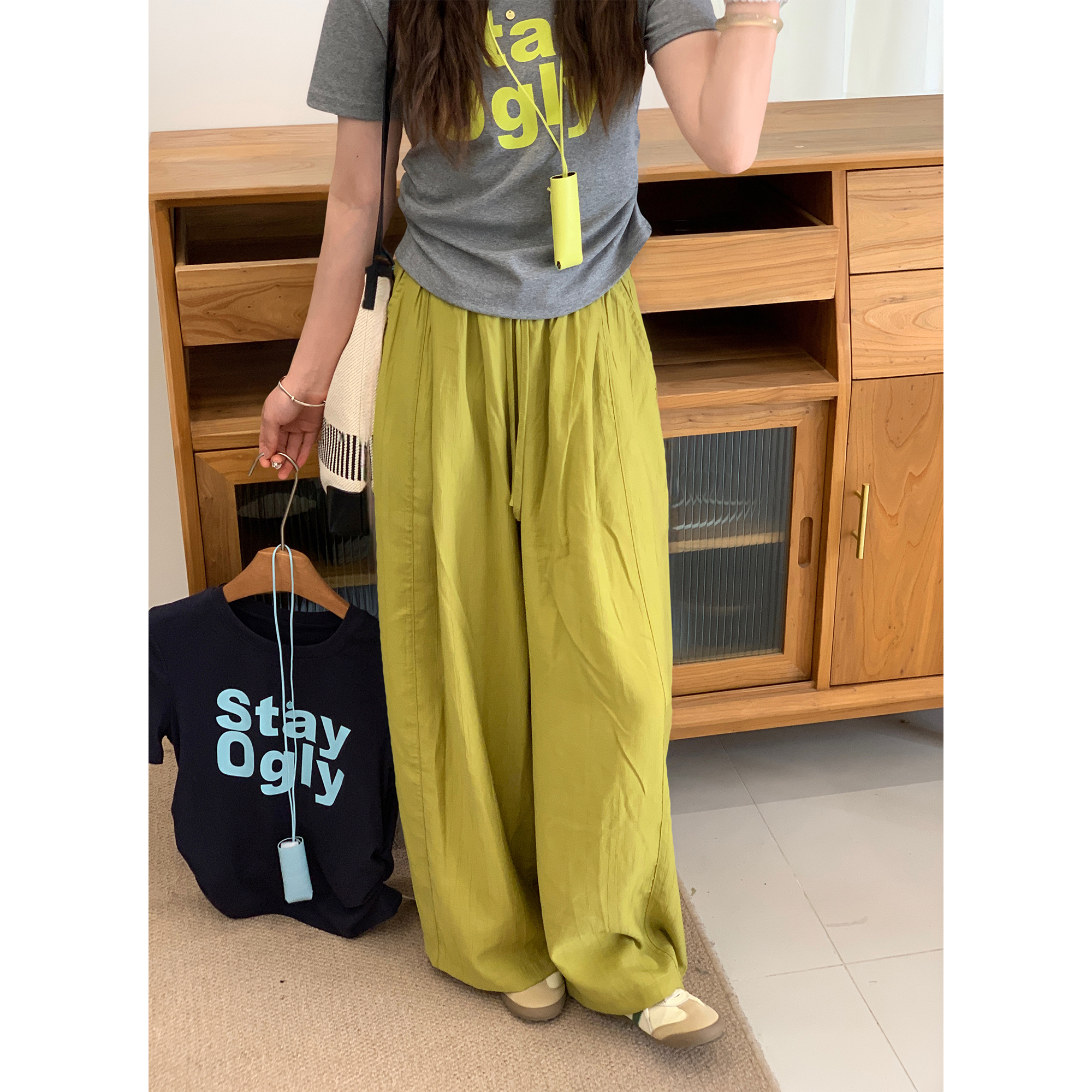 zhukele  褶皱凉凉裤