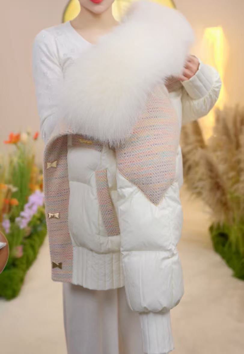 HW-高端设计师原创彩色圆舞曲系列羽绒服女装百搭