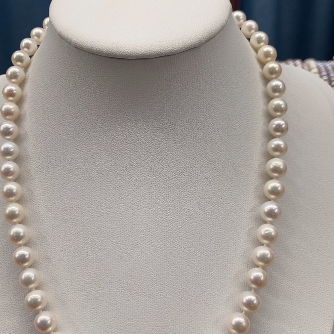 颈饰淡水珍珠银S925镶嵌7.3-8.3微瑕