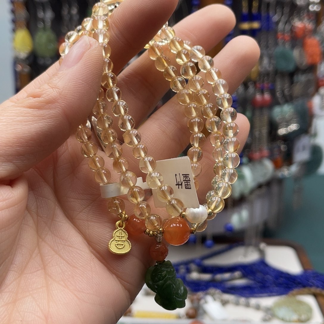 黄晶手链未镶嵌饰品