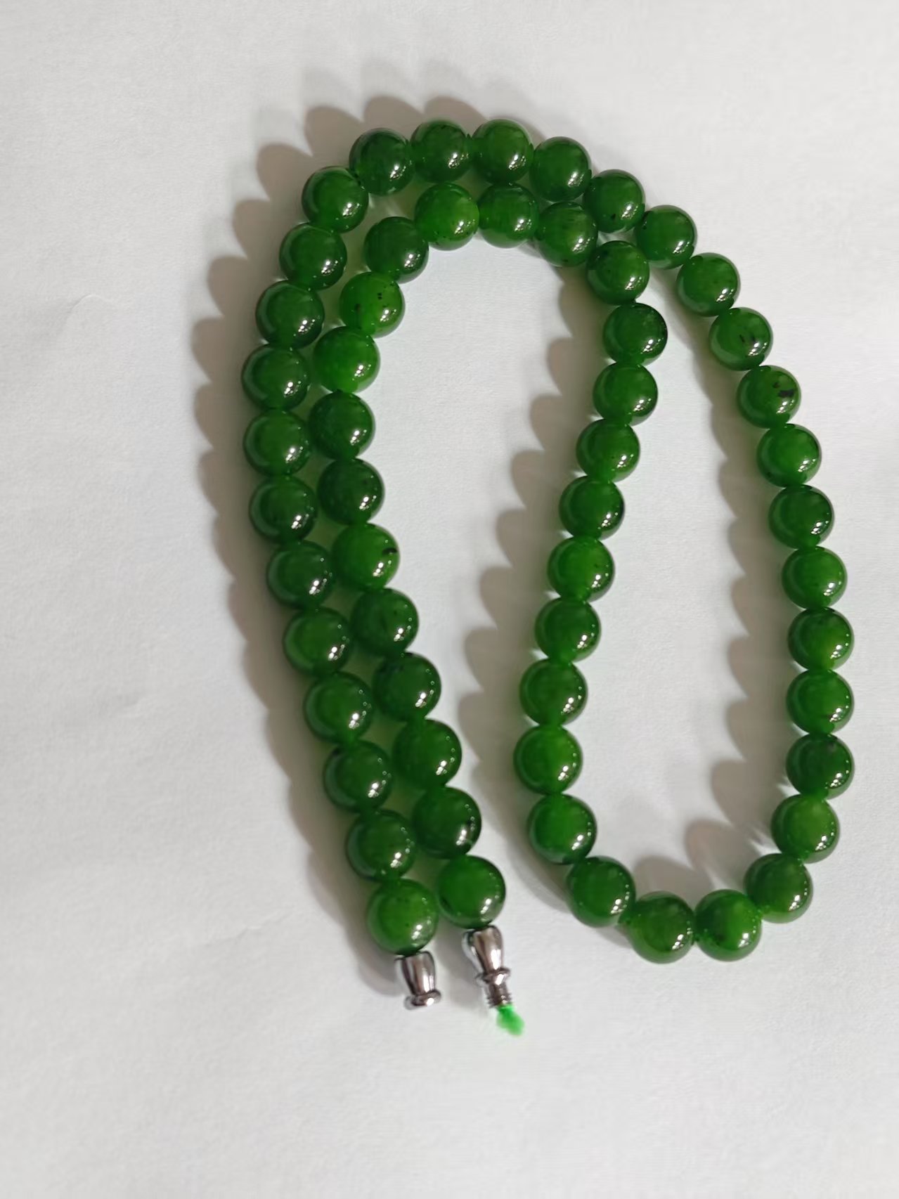 【小雅碧玉】8mm黑点项链辣阳绿艳色大气沉稳时尚