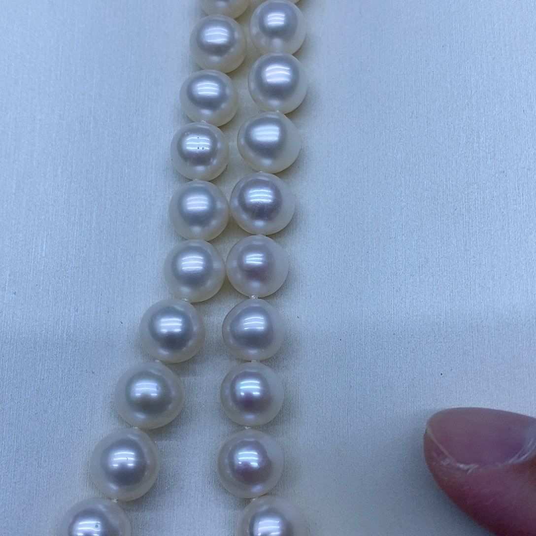 银S925镶嵌卡9到10无核淡水珍珠