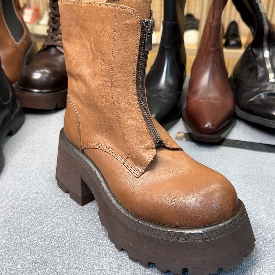 21号棕色加毛短靴353640码拍戏备注码数