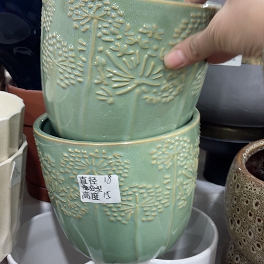 多肉绿植陶瓷花盆9.9包邮，有孔
