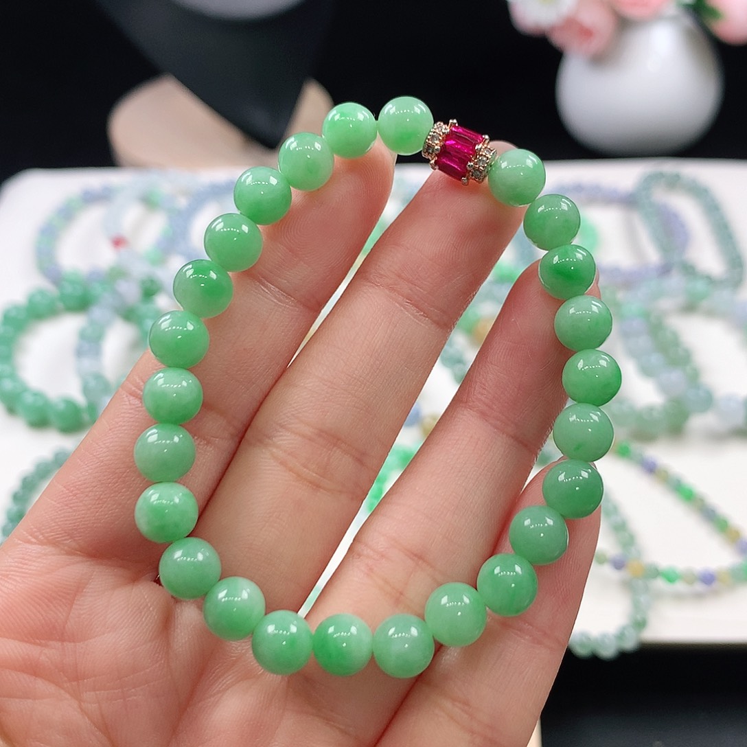 翡翠未镶嵌手链7.mm