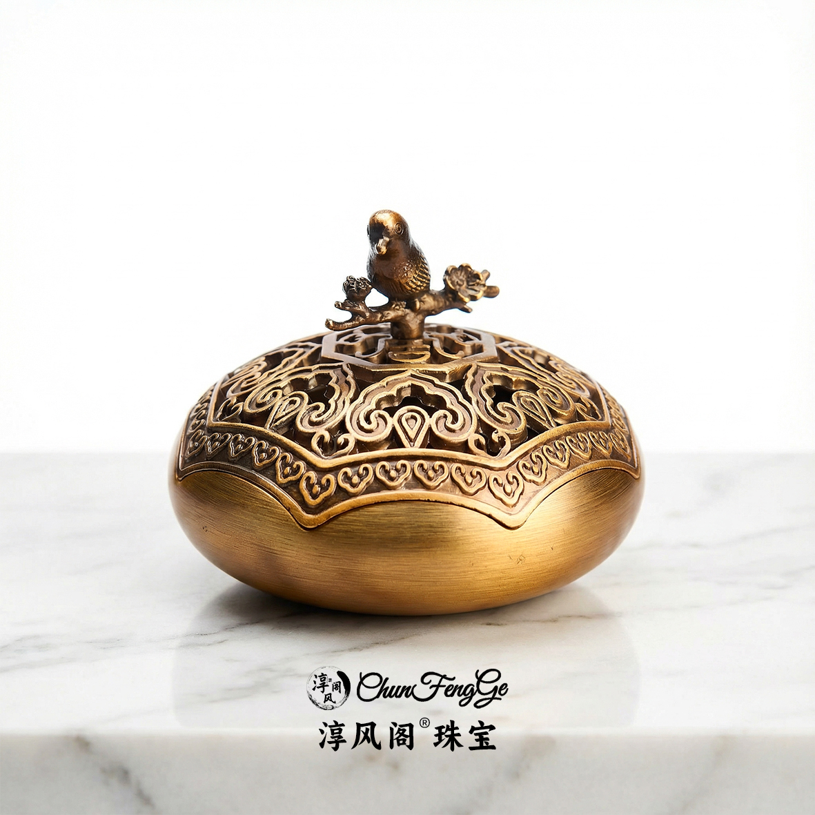 铜炉香薰炉有求必应财神香组家用室内古典创意茶道焚香摆件