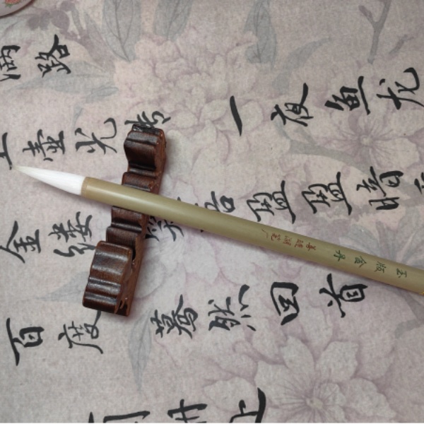 善琏湖笔厂双羊牌玉版金丹纯羊毫毛笔出锋4.4cm直径1cm