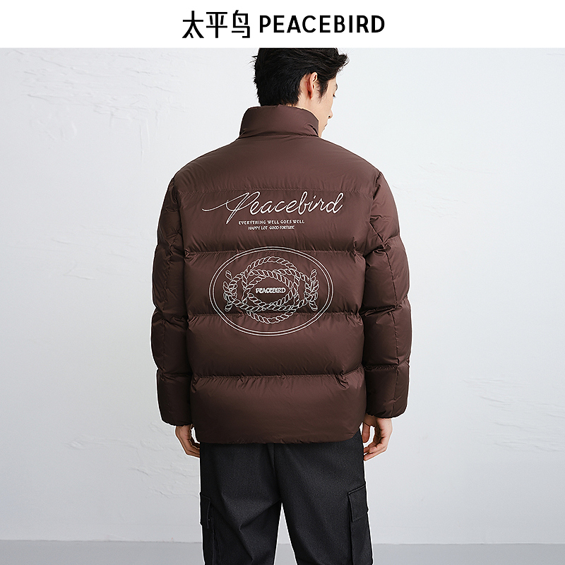 【商场同款】太平鸟男装26春90白鸭绒宽松立领保暖羽绒服B2ACG111D
