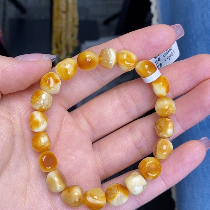 蜜蜡手链未镶嵌天然无优化琥珀蜜蜡