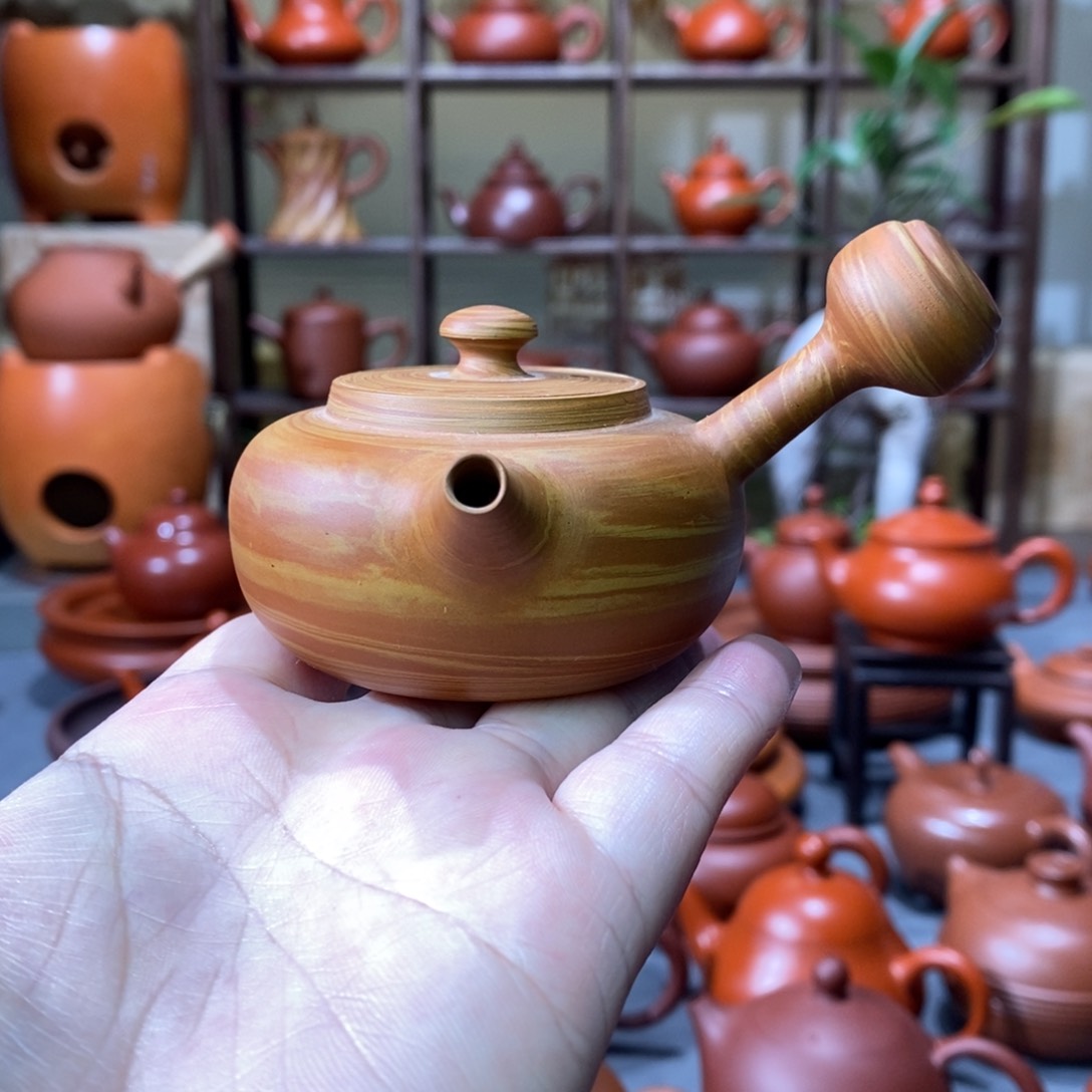 紫砂茶壶余少波鸡蛋黄绞泥侧把85c