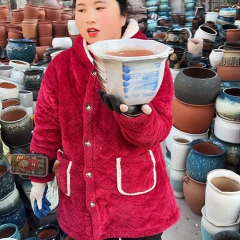 口21高15瑕疵盆子。  