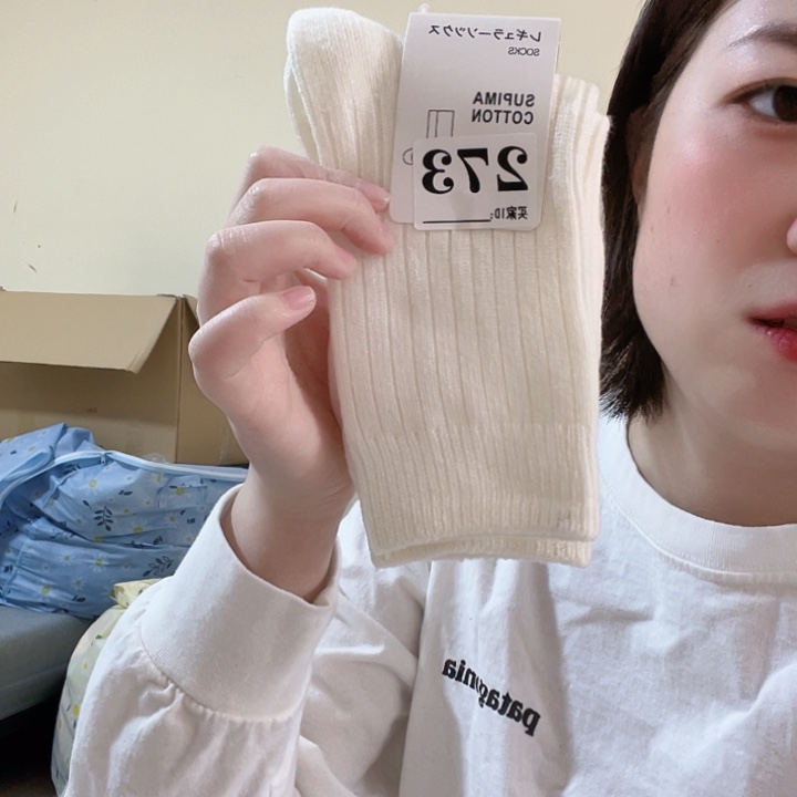 三醋酯纤维优家高货白色袜子273