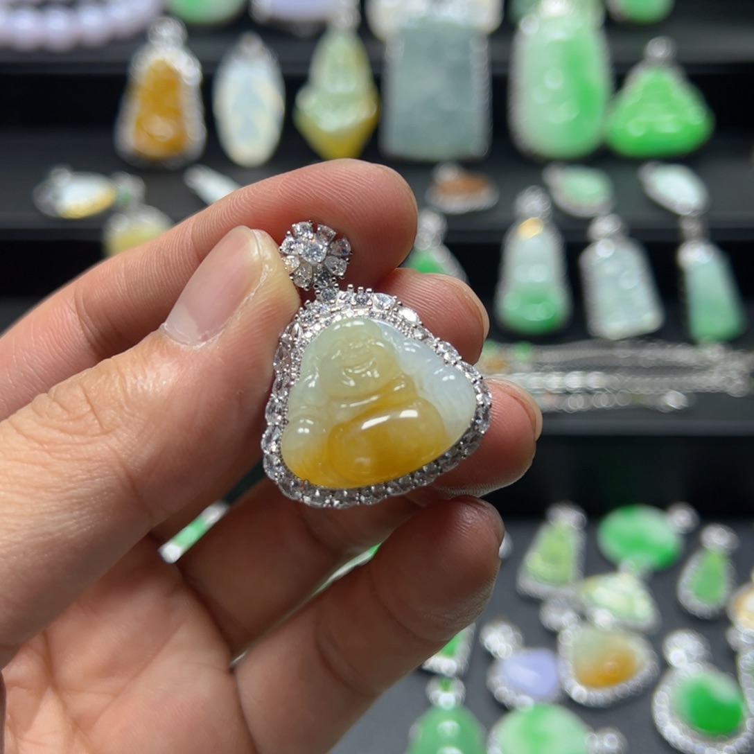 颈饰银S925镶嵌翡翠天然翡翠