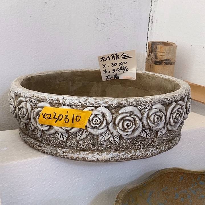 摆件陶陶盆有孔 瑕疵介意勿拍